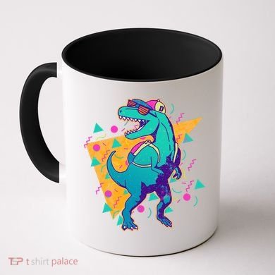 Retro Eighties Nineties Back to School TRex Dinosaur Coffee Mug