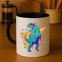 Retro Eighties Nineties Back to School TRex Dinosaur Coffee Mug thumb 4