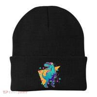 Retro Eighties Nineties Back to School TRex Dinosaur Beanie thumb 0