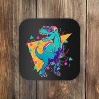 Retro Eighties Nineties Back to School TRex Dinosaur Coaster thumb 0