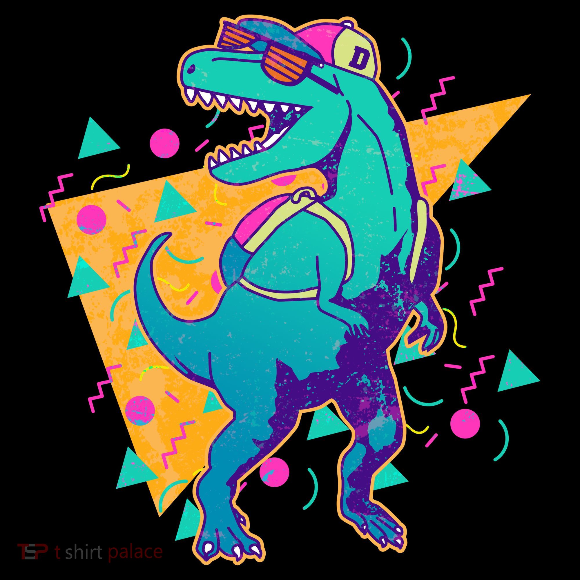 Retro Eighties Nineties Back to School TRex Dinosaur Women's Hoodie