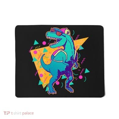 Retro Eighties Nineties Back to School TRex Dinosaur Mousepad