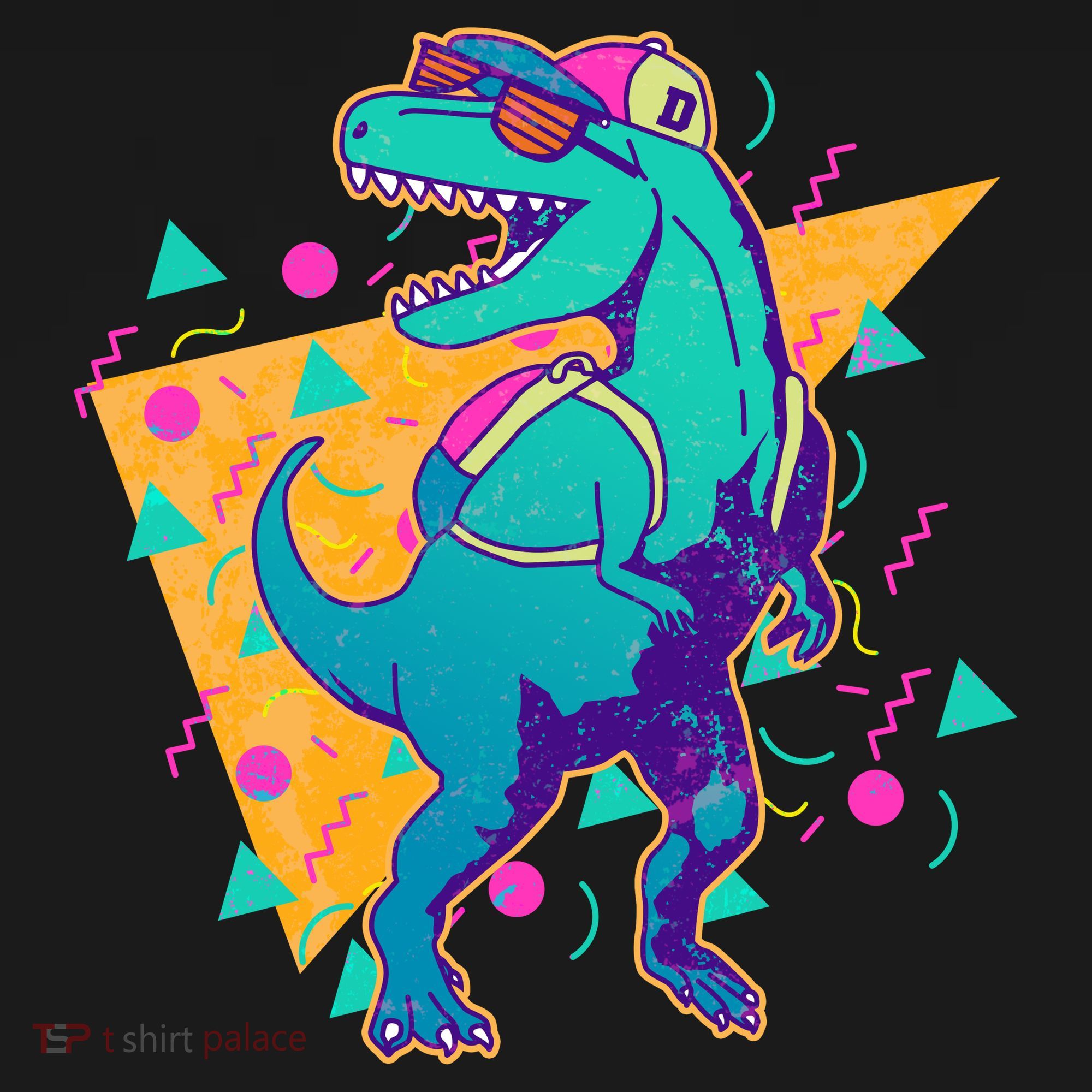 Retro Eighties Nineties Back to School TRex Dinosaur Mousepad