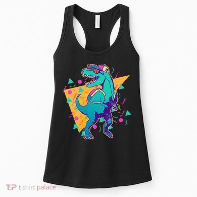 Retro Eighties Nineties Back to School TRex Dinosaur Women's Tank Top