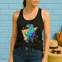Retro Eighties Nineties Back to School TRex Dinosaur Women's Tank Top thumb 2