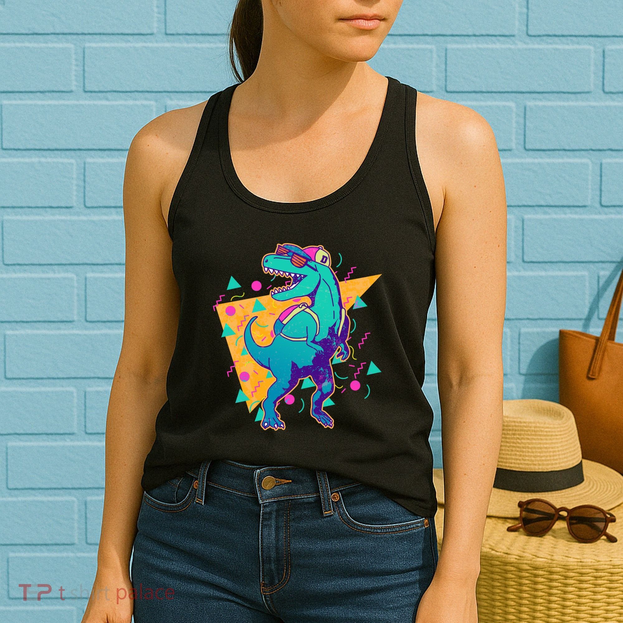 Retro Eighties Nineties Back to School TRex Dinosaur Women's Tank Top