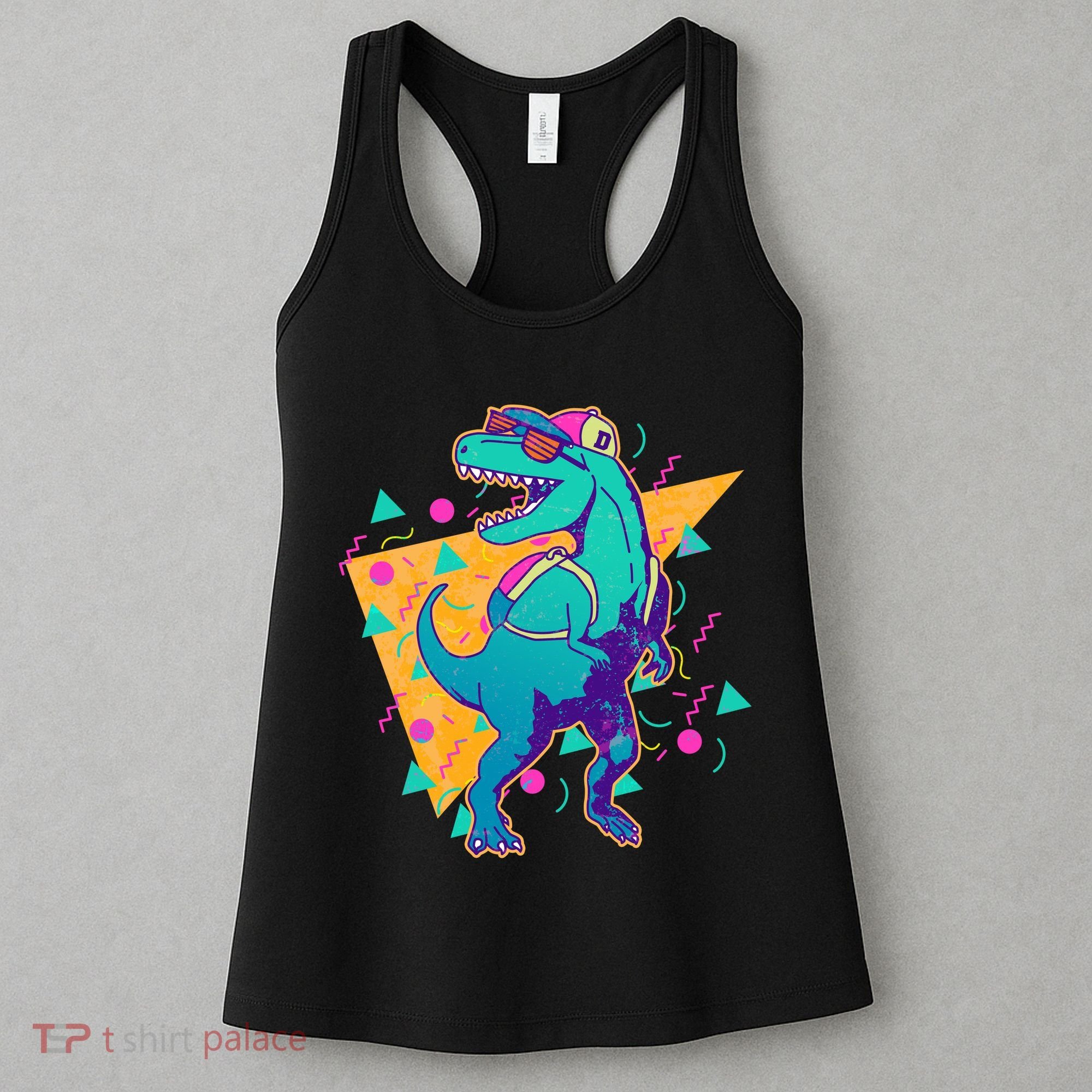 Retro Eighties Nineties Back to School TRex Dinosaur Women's Tank Top