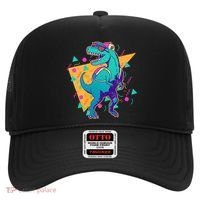Retro Eighties Nineties Back to School TRex Dinosaur Hat thumb 0