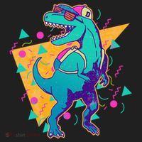 Retro Eighties Nineties Back to School TRex Dinosaur Hat thumb 2