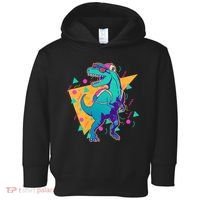 Retro Eighties Nineties Back to School TRex Dinosaur Toddler Hoodie thumb 0