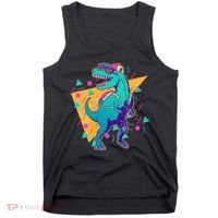 Retro Eighties Nineties Back to School TRex Dinosaur Tank Top thumb 0
