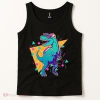 Retro Eighties Nineties Back to School TRex Dinosaur Tank Top thumb 2