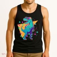 Retro Eighties Nineties Back to School TRex Dinosaur Tank Top thumb 3