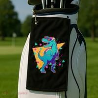 Retro Eighties Nineties Back to School TRex Dinosaur Golf Towel thumb 2
