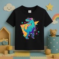 Retro Eighties Nineties Back to School TRex Dinosaur Toddler T-Shirt thumb 3