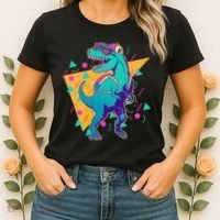 Retro Eighties Nineties Back to School TRex Dinosaur Women's T-Shirt thumb 2