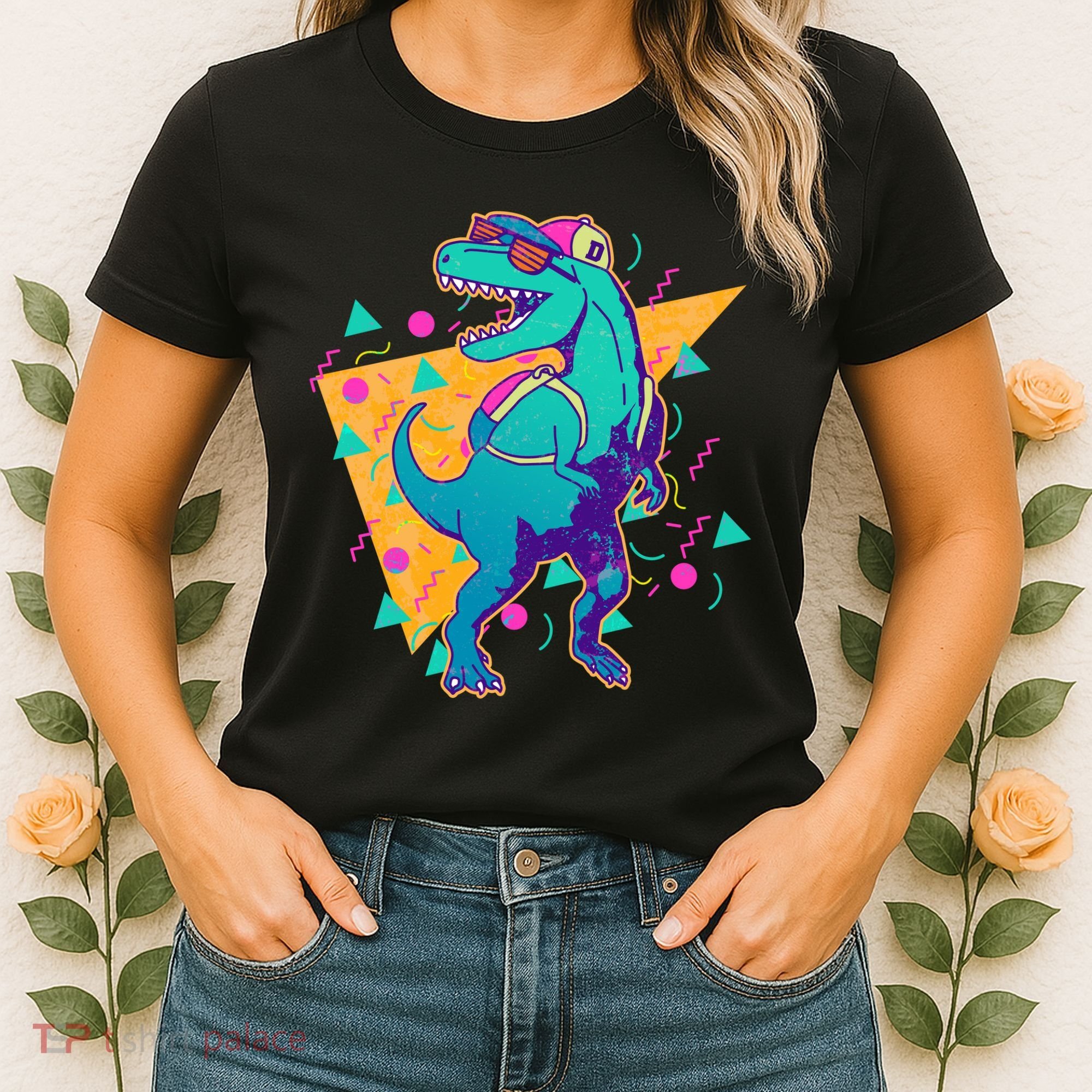 Retro Eighties Nineties Back to School TRex Dinosaur Women's T-Shirt