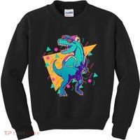 Retro Eighties Nineties Back to School TRex Dinosaur Kids Sweatshirt thumb 0
