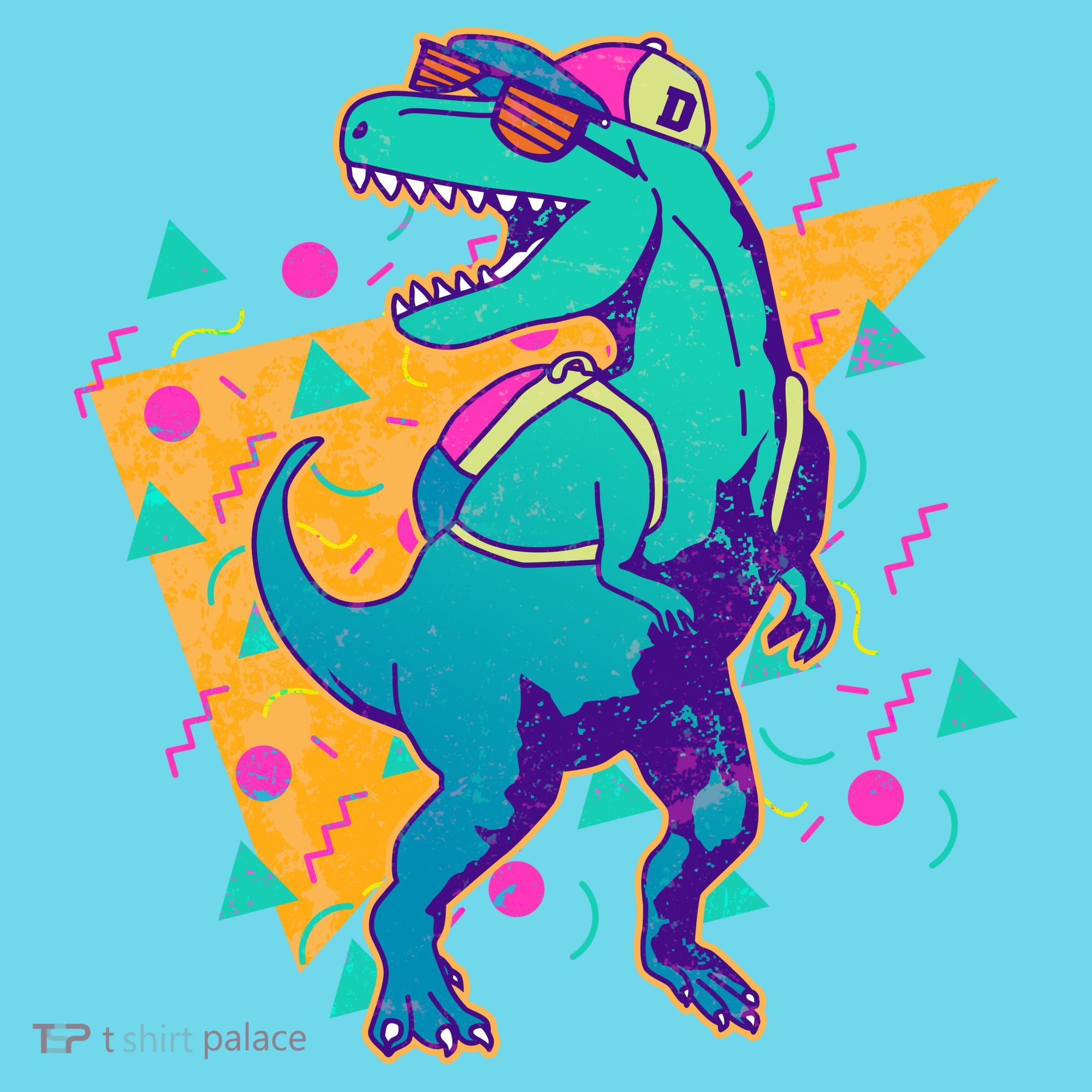 Retro Eighties Nineties Back to School TRex Dinosaur T-Shirt