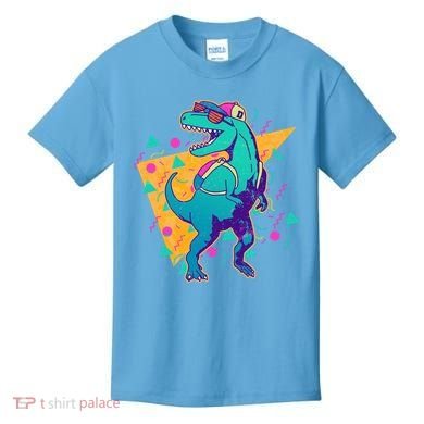 Retro Eighties Nineties Back to School TRex Dinosaur Kids T-Shirt