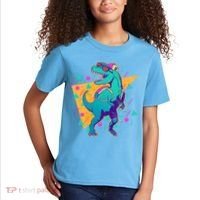 Retro Eighties Nineties Back to School TRex Dinosaur Kids T-Shirt thumb 2