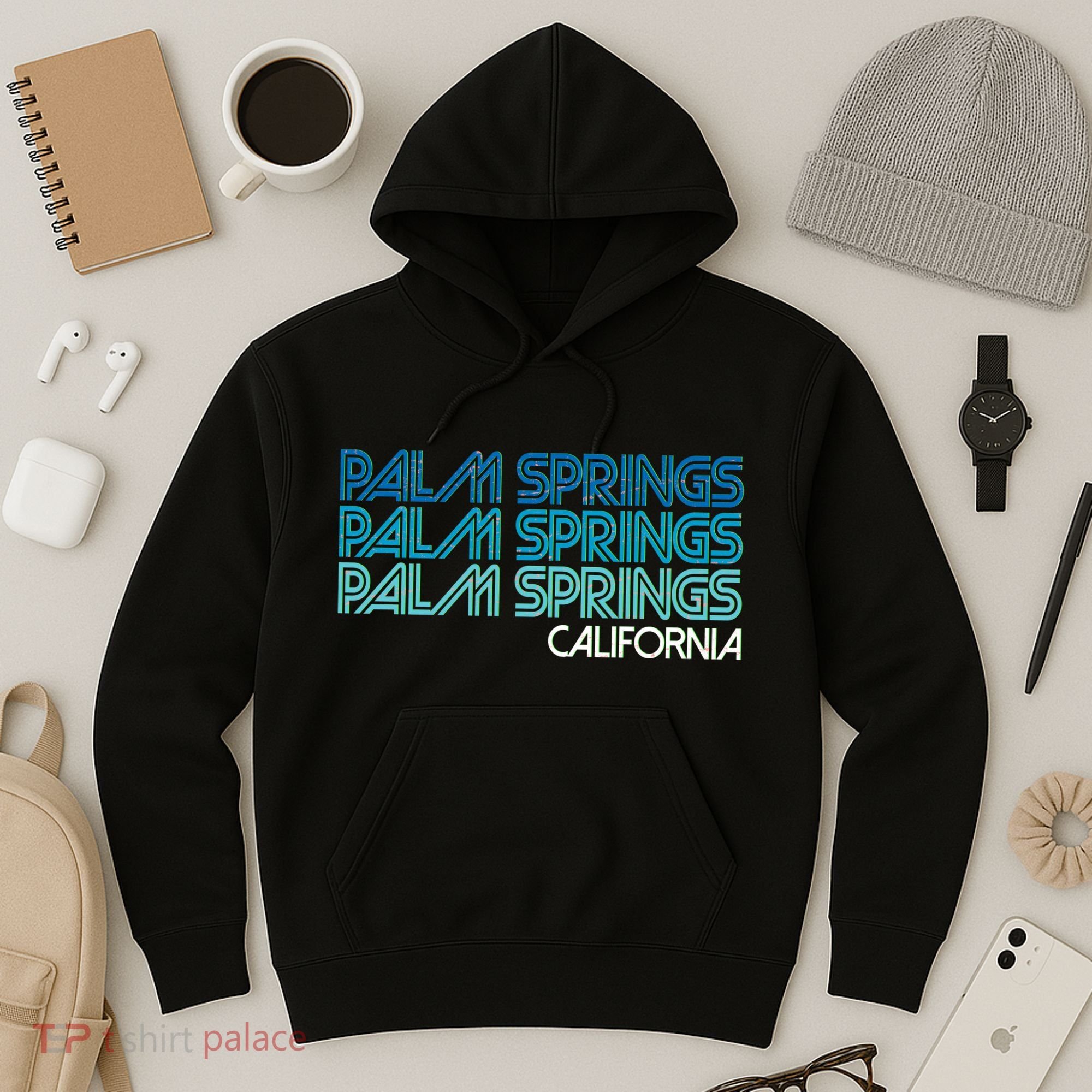 Retro Eighties Palm Springs California  Hoodie