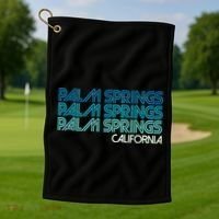Retro Eighties Palm Springs California  Golf Towel thumb 1