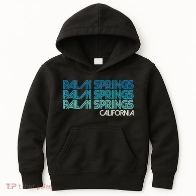 Retro Eighties Palm Springs California  Kids Hoodie