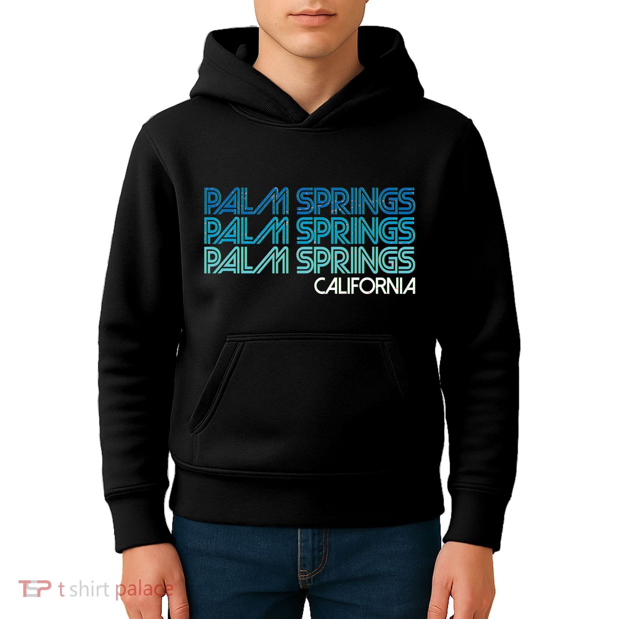 Retro Eighties Palm Springs California  Kids Hoodie