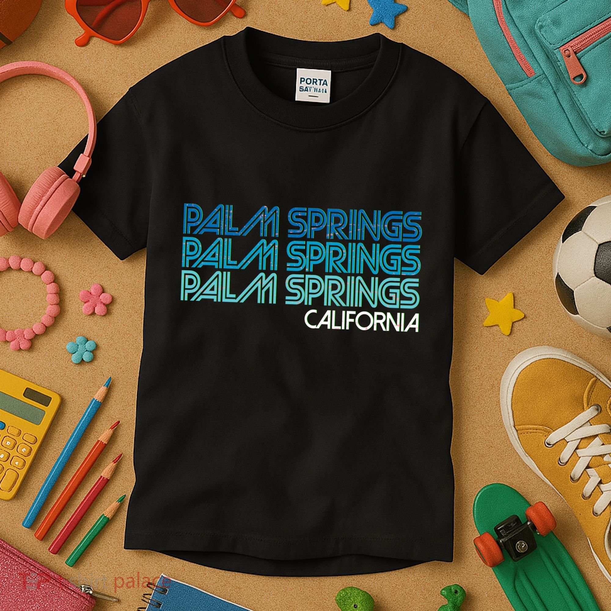 Retro Eighties Palm Springs California  Kids T-Shirt
