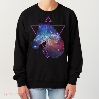 Retro Eighties Polygon Galaxy Unicorn Women's Sweatshirt