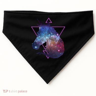 Retro Eighties Polygon Galaxy Unicorn USA-Made Doggie Bandana