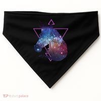 Retro Eighties Polygon Galaxy Unicorn USA-Made Doggie Bandana thumb 0