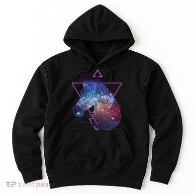 Retro Eighties Polygon Galaxy Unicorn Hoodie
