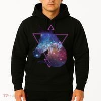 Retro Eighties Polygon Galaxy Unicorn Hoodie thumb 2
