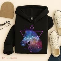 Retro Eighties Polygon Galaxy Unicorn Hoodie thumb 4