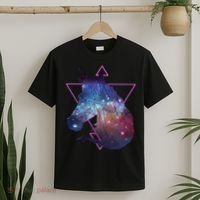 Retro Eighties Polygon Galaxy Unicorn T-Shirt thumb 2