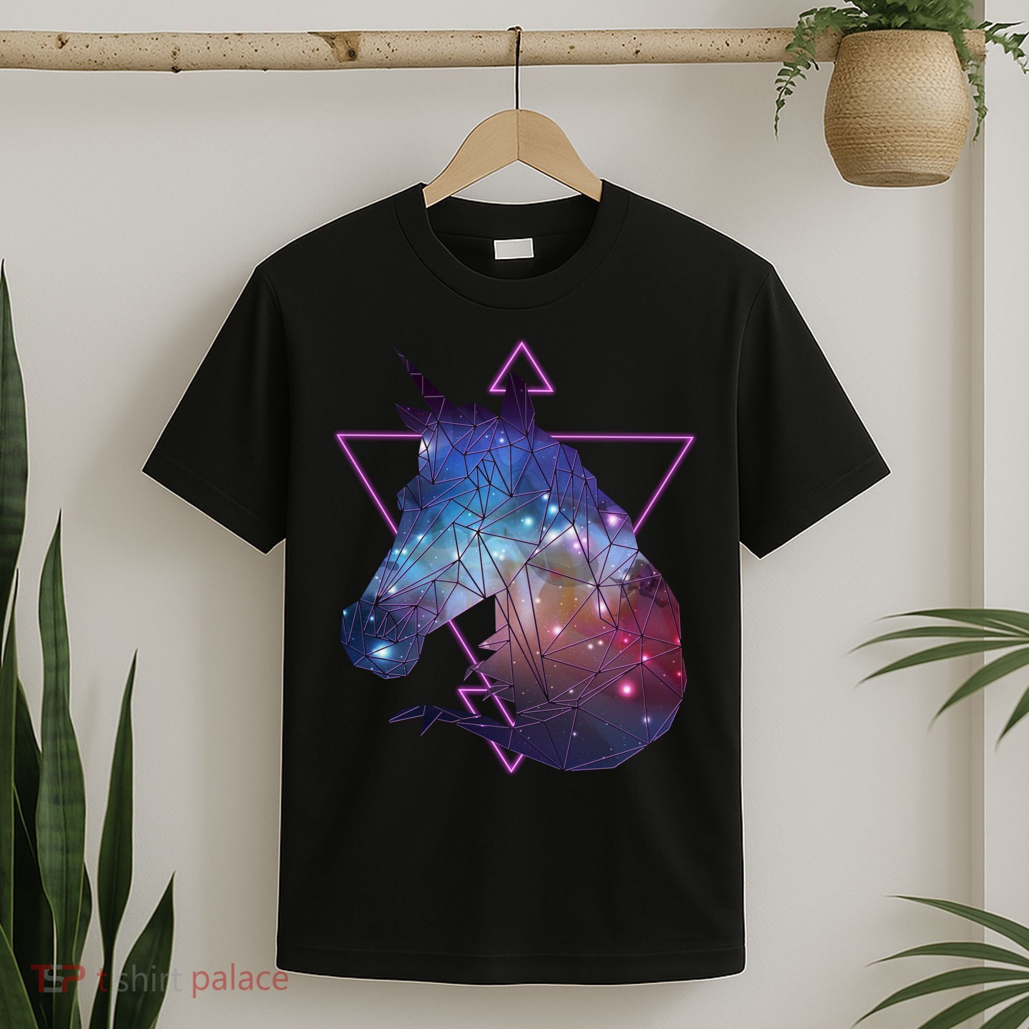 Retro Eighties Polygon Galaxy Unicorn T-Shirt