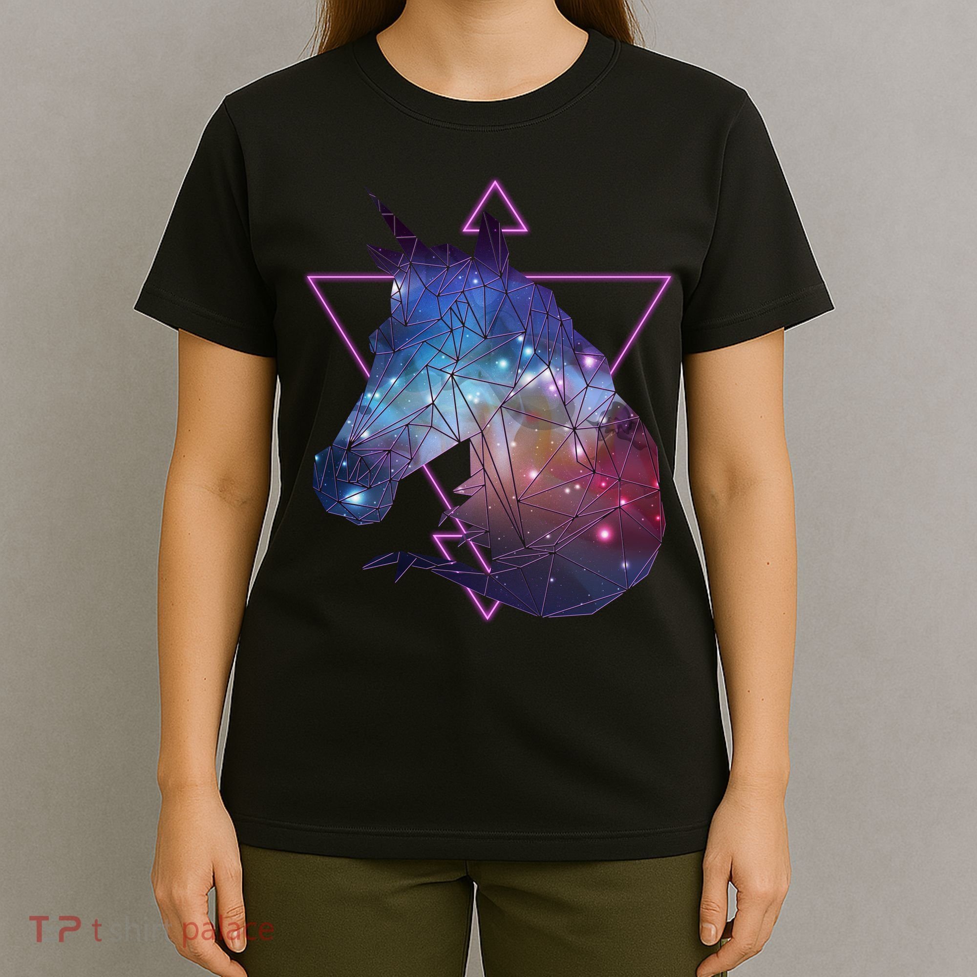 Retro Eighties Polygon Galaxy Unicorn T-Shirt