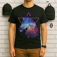 Retro Eighties Polygon Galaxy Unicorn T-Shirt thumb 6