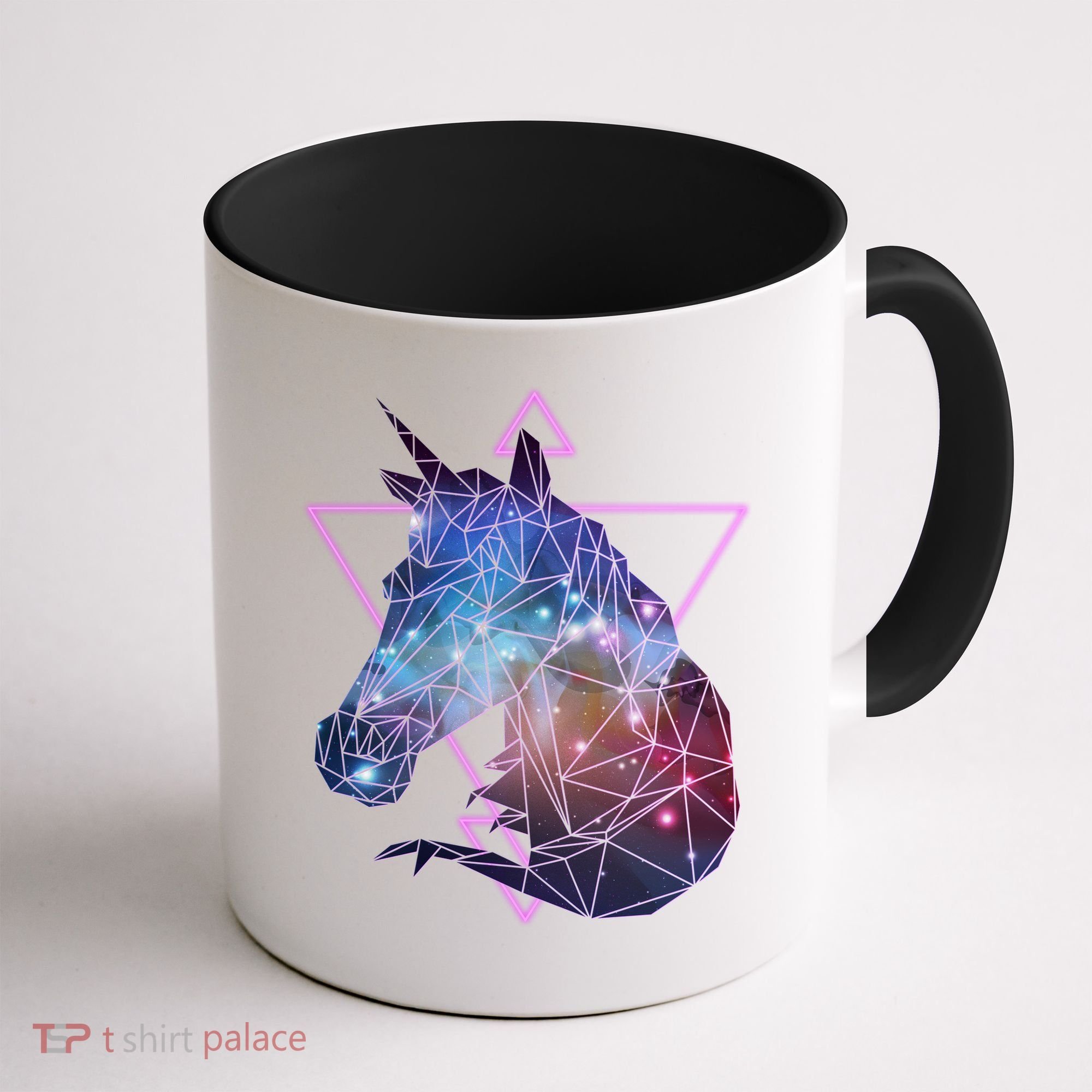 Retro Eighties Polygon Galaxy Unicorn Coffee Mug