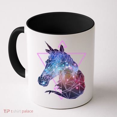 Retro Eighties Polygon Galaxy Unicorn Coffee Mug