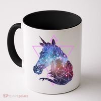 Retro Eighties Polygon Galaxy Unicorn Coffee Mug thumb 0