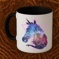 Retro Eighties Polygon Galaxy Unicorn Coffee Mug thumb 2