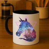Retro Eighties Polygon Galaxy Unicorn Coffee Mug thumb 4