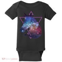 Retro Eighties Polygon Galaxy Unicorn Baby Bodysuit thumb 0