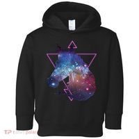 Retro Eighties Polygon Galaxy Unicorn Toddler Hoodie thumb 0