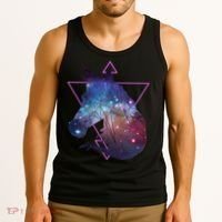 Retro Eighties Polygon Galaxy Unicorn Tank Top thumb 3
