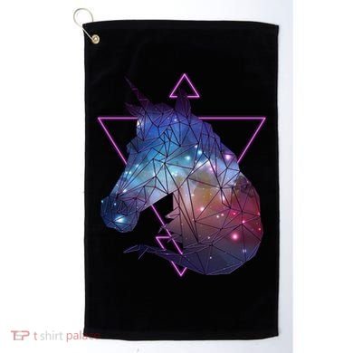 Retro Eighties Polygon Galaxy Unicorn Golf Towel
