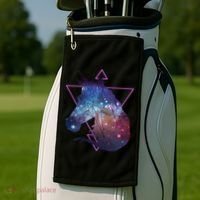 Retro Eighties Polygon Galaxy Unicorn Golf Towel thumb 2